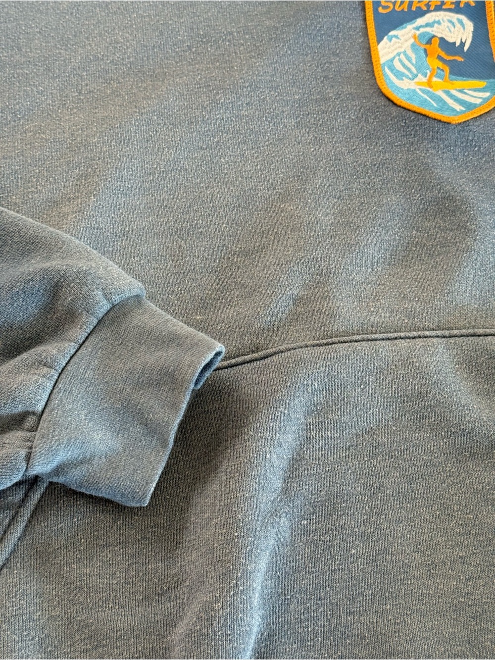 Aviator Nation Surfer Wave Patch Pullover Relaxed Hoodie - Faded Water - Size Sm - Picture 7 of 13